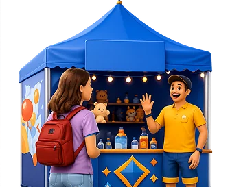 Bright festival tent